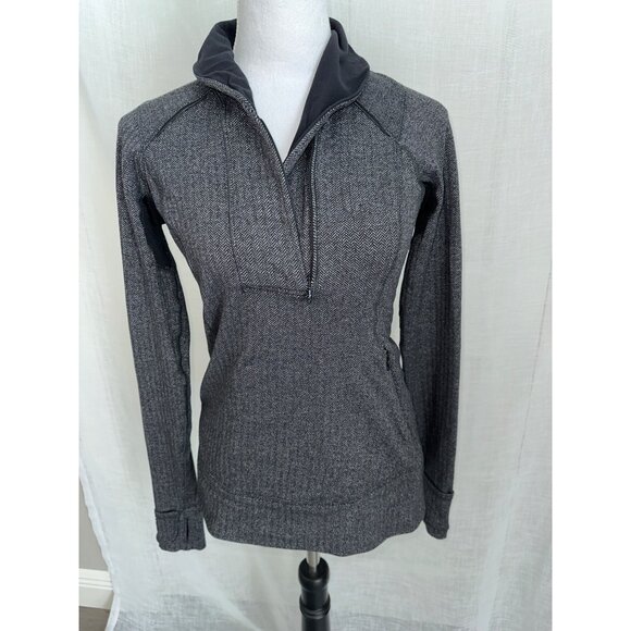 Lululemon Think Fast Pullover Gray 1/2 Zip Jacket Size 6 - Picture 2 of 6